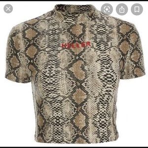 Women’s “Killer” Snakeskin Crop Top Size M